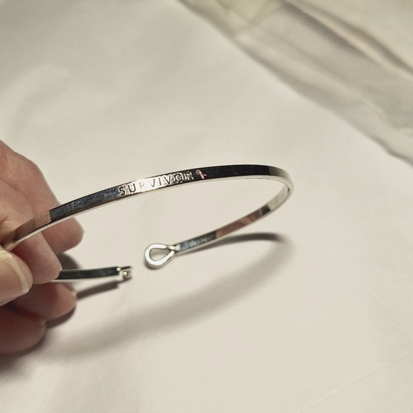 Survivor Pink Ribbon Bangle NWOT - Picture 3 of 5